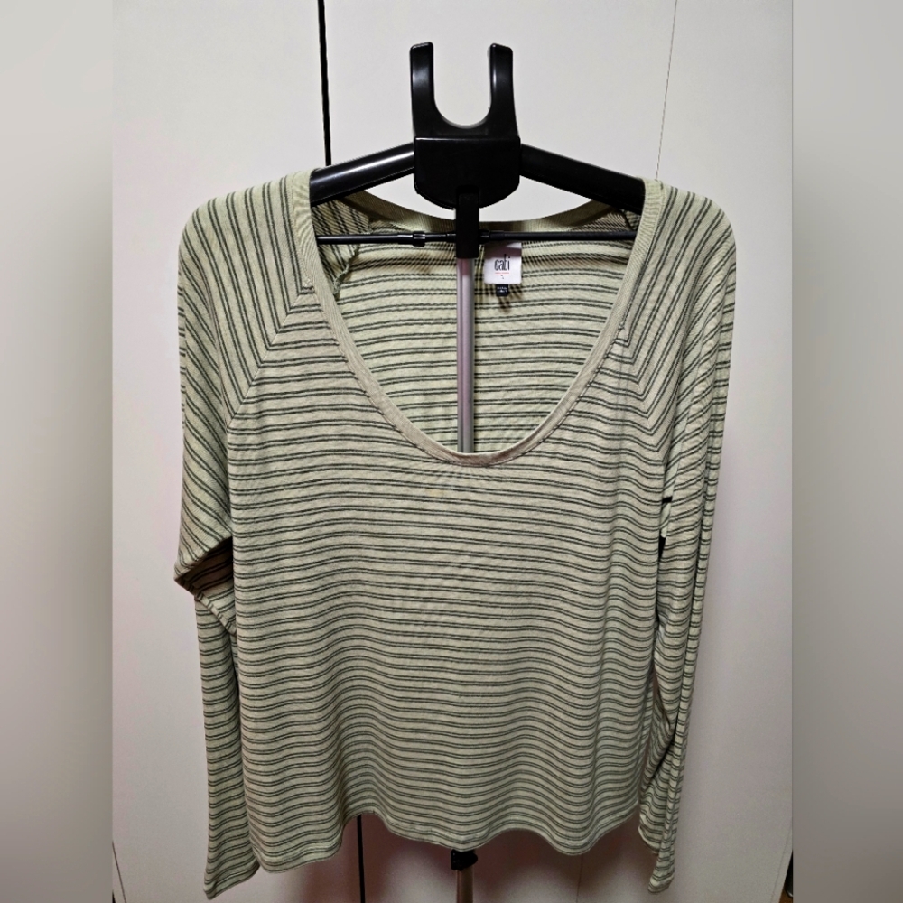 CAbi Pale Green/Dark Green Serenity Tee